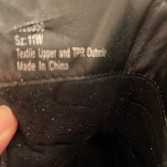 Woman’s booties, man made suede, size 11, like new 3 inch wedge heel - Picture 4 of 6